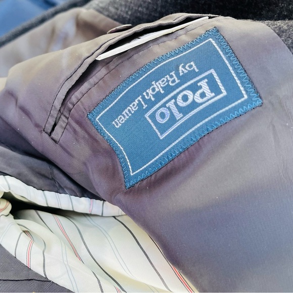 Polo Ralph Lauren Wool Blazer Tweed Grey Black - Picture 2 of 9